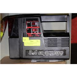 3-IN-1 AIR COMPRESSOR WITH GAUGE, WORKLIGHT