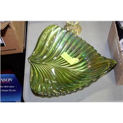 LARGE ARTISTIC GREEN IRRIDESCENT BOWL