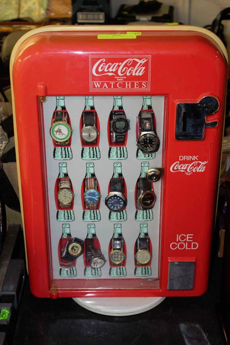 COCACOLA WATCH DISPLAY CASE WITH WATCHES