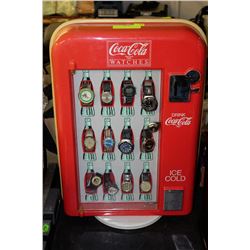 COCA-COLA WATCH DISPLAY CASE WITH WATCHES