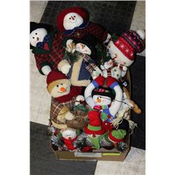 BOX OF SNOWMEN CHRISTMAS DECORATIONS