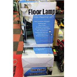 71" SILVER FINISH FLOOR LAMP WITH READING LIGHT X3