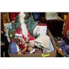Image 1 : BOX W/ CERAMIC SANTA FIGURINE &