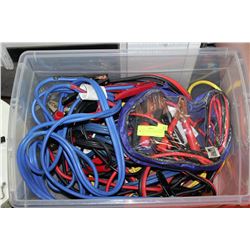A TOTE OF EIGHT JUMPER CABLES