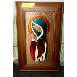 STAINED-GLASS-STYLE COPPER ENAMEL ART WALL HANGING