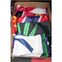 BOX W/10 LARGE FLAGS & BANNERS