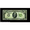 Image 1 : Fr. 2004-D $10 1934 Inverted Reverse Light Green Seal Federal Reserve Note, Fine. A nice, problem-fr