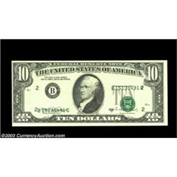 Fr. 2029-B $10 1988A Federal Reserve Note. Gem Crisp Uncirculated. The Treasury seal and serial numb