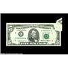 Image 1 : Fr. 1978-E $5 1985 Federal Reserve Note. Gem Crisp Uncirculated.The top right corner is folded over.
