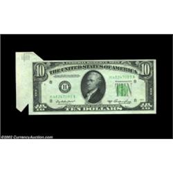 Fr. 2011-H $10 1950A Federal Reserve Note, Choice Crisp Uncirculated. Large foldover at upper left a