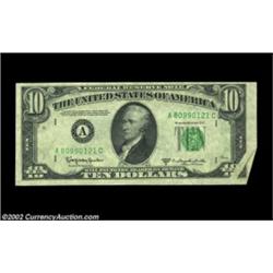 Fr. 2014-A $10 1950D Federal Reserve Note, Choice About Uncirculated. Small foldover in lower right.