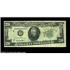 Image 1 : Fr. 2059-D $20 1950 Federal Reserve Note, Extremely Fine. A great foldover error on the third printi