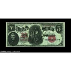 Fr. 87 $5 1907 Inverted Reverse Legal Tender, Very Fine. Extremely scarce inverted reverse, one of o