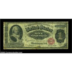 Fr. 215 $1 1886 Inverted Reverse Silver Certificate, Very Good. An extremely elusive Martha invert,.