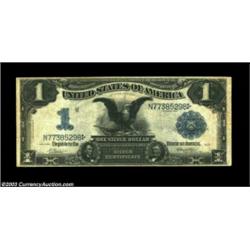Fr. 228 $1 1899 Inverted Reverse Silver Certificate, Fine-Very Fine. A nice, mid-grade Black Eagle i