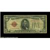 Image 1 : Fr. 1528 $5 1928C Inverted Reverse Legal Tender, About Fine. Another red seal $5 invert that doesn't