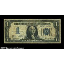 Fr. 1606 $1 1934 Inverted Reverse Silver Certificate, Fine. A couple of old paper clip rust stains g