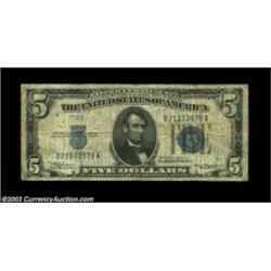 Fr. 1650 $5 1934 Inverted Reverse Silver Certificate, Very Good-Fine. Nicely centered with normal di