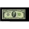 Image 1 : Fr. 2004-D $10 1934 Inverted Reverse Light Green Seal Federal Reserve Note, About Uncirculated. A hi