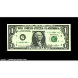 Fr. 1913-C $1 1985 Federal Reserve Notes, Gem Crisp Uncirculated. Two consecutive notes, each with a