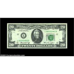 Fr. 2071-L $20 1974 Federal Reserve Notes. Gem Crisp Uncirculated. Four consecutive pieces, a nice p
