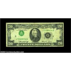 Fr. 2071-B $20 1974 Federal Reserve Note, Very Good-Fine. A surprisingly well circulated $20 FRN wit