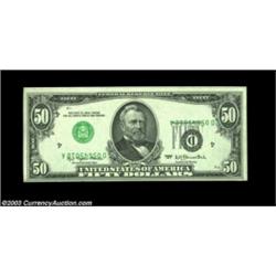 Fr. 2119-D $50 1977 Federal Reserve Notes, Choice About Uncirculated. A pair of consecutively number