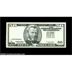 Fr. 2126-? $50 1996 Federal Reserve Note, About Uncirculated. Missing the third printing, a difficul