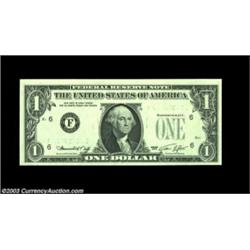 Fr. 1908-F $1 1974 Federal Reserve Note, Choice Crisp Uncirculated. Just a ghost image of the entire