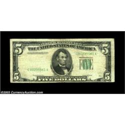 Fr. ? $5 19__ Federal Reserve Note, Fine-Very Fine. The black portion of the third printing, which i
