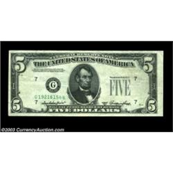 Fr. 1962-G $5 1950A Federal Reserve Note, Extremely Fine. A neat double error with the third printin