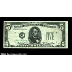 Fr. 1962-G $5 1950A Federal Reserve Note, Extremely Fine. A neat double error with the third printin