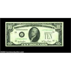 Fr. 2010-J $10 1950 Federal Reserve Note, Very Fine. The green Treasury Seal from the third printing