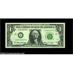 Fr. 1908-J $1 1974 Federal Reserve Notes, Gem Crisp Uncirculated. Three consecutive notes, the first