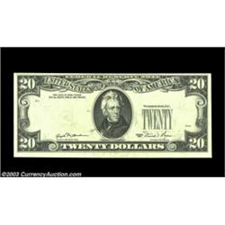 Fr. 2073-L $20 1981 Federal Reserve Note. Choice Crisp Uncirculated. Third printing on reverse. Impo