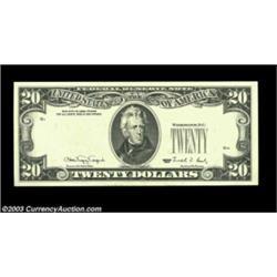 Fr. 2077-F $20 1990 Federal Reserve Note. Gem Crisp Uncirculated. Third printing on reverse, a lovel