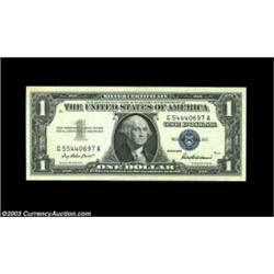 Fr. 1619 $1 1957 Silver Certificate. Extremely Fine.The U54/55 serial number mismatch. Important not