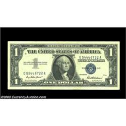 Fr. 1619 $1 1957 Silver Certificate. Extremely Fine. Mismatched serial numbers G55446722A/G54446722A