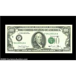 Fr. 2173-F $100 1990 Federal Reserve Note. Gem Crisp Uncirculated. The third printing is shifted to.