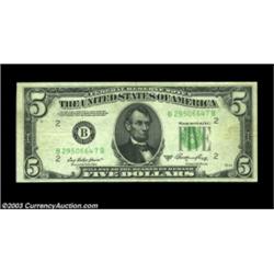 Fr. 1962-B $5 1950A Federal Reserve Note, Extremely Fine. The reverse is very low, with a portion of