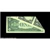 Image 2 : Fr. 1905-H $1 1969B Federal Reserve Note, About Uncirculated. A dramatic foldover error that shows p