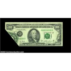 Fr. 2168-B $100 1977 Federal Reserve Note, Very Fine. Desirable $100 foldover error, with most of th