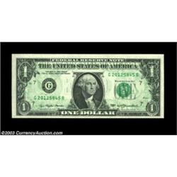 Fr. 1909-C $1 1977 Federal Reserve Note, Choice Crisp Uncirculated. A back on face offset that, whil