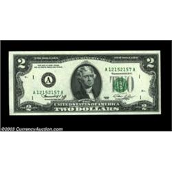 Fr. 1935-A $2 1976 Federal Reserve Note, Gem Crisp Uncirculated. Just two digits removed from the no
