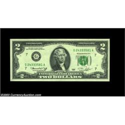 Fr. 1935-G $2 1976 Federal Reserve Note, Choice Crisp Uncirculated. A light, but 100 percent complet