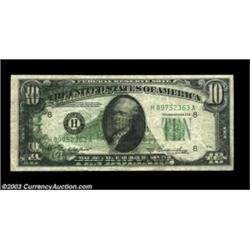 Fr. 2011-H $1 1950A Federal Reserve Note. Very Fine.An earlier error note with a back-to-face offset