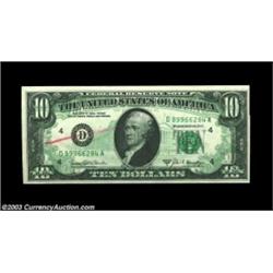 Fr. 2020-D $10 1969B Federal Reserve Note, Gem Crisp Uncirculated. A reasonably dark 100 percent bac