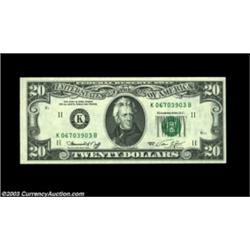 Fr. 2071-K $20 1974 Federal Reserve Notes. Choice Crisp Uncirculated.A trio of three consecutive Dal