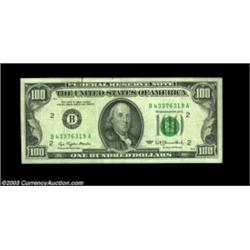 Fr. 2168-D $100 1977 Federal Reserve Note, Extremely Fine. Dramatic, 100 percent offset on the rever