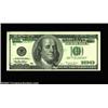 Image 1 : Fr. 2175-B $100 1996 Federal Reserve Note, Gem Crisp Uncirculated. Partial back to front offset on t